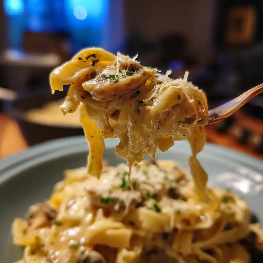 Pâtes crémeuses aux champignons
