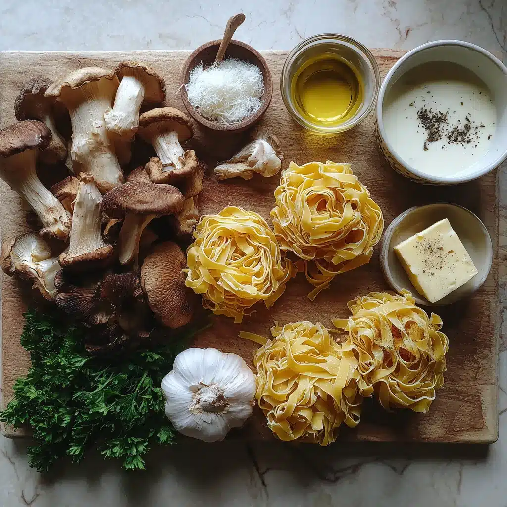 Pâtes crémeuses aux champignons