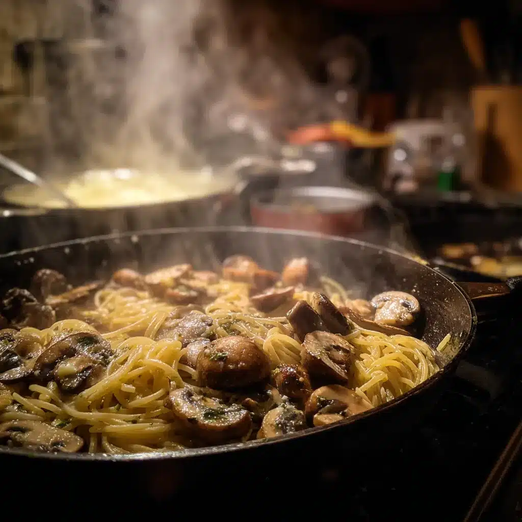 Pâtes crémeuses aux champignons