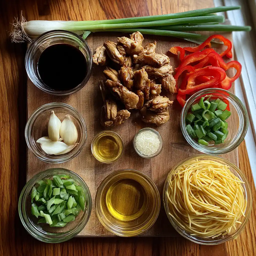 Nouilles Sautées au Poulet Caramélisé