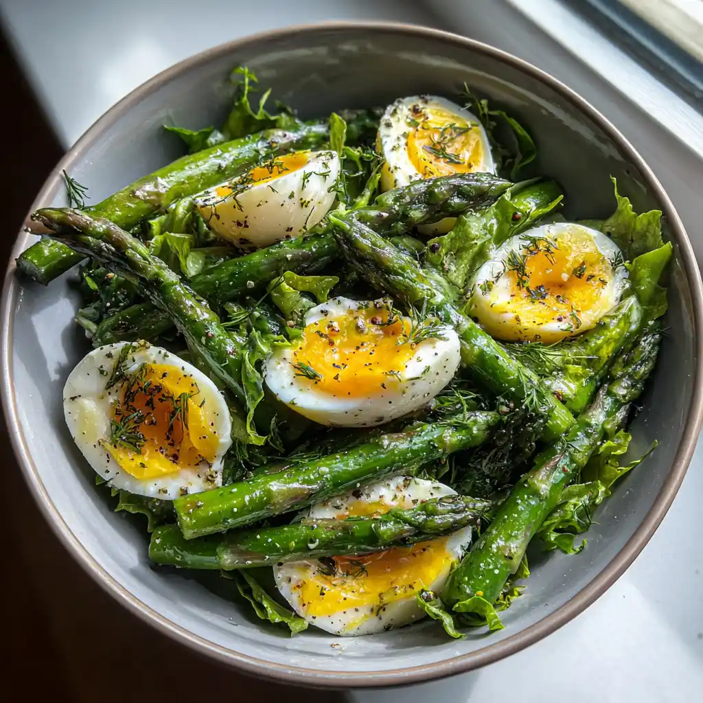Salade printanière aux asperges et œufs