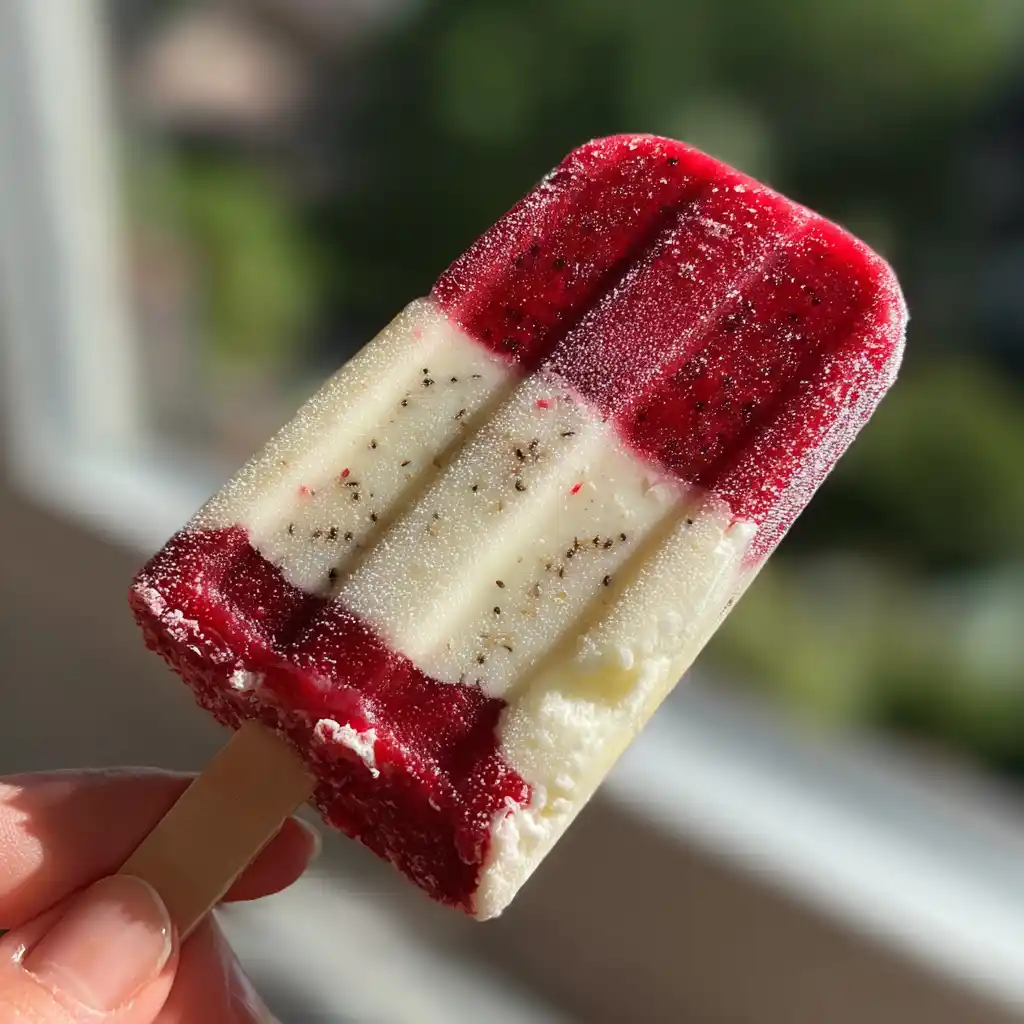 Popsicles Framboise-Noix de Coco Effet Bicolore