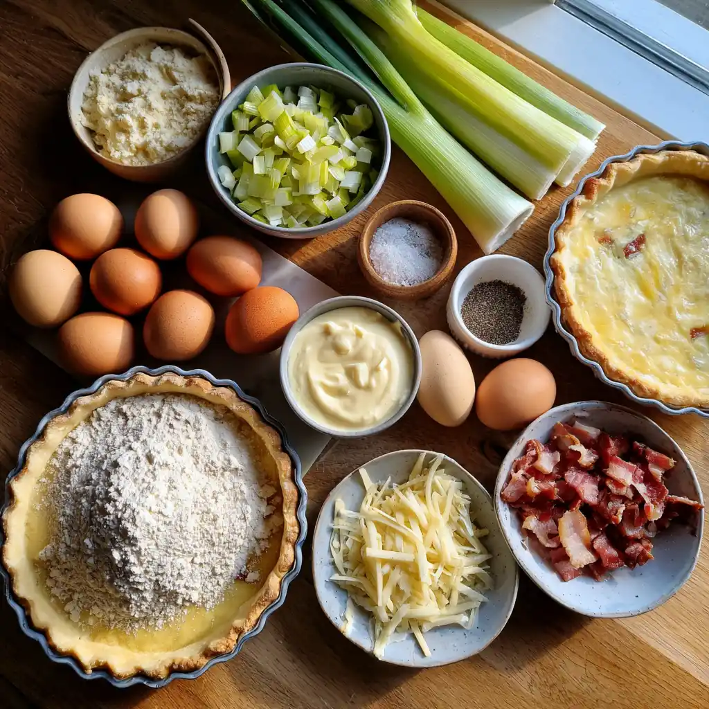 Quiche poireaux lardons