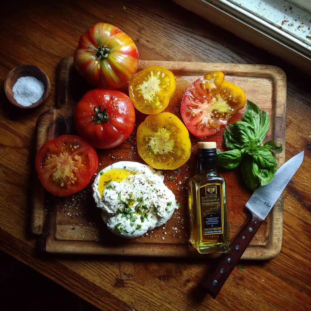 Tartare de Tomates Anciennes et Burrata