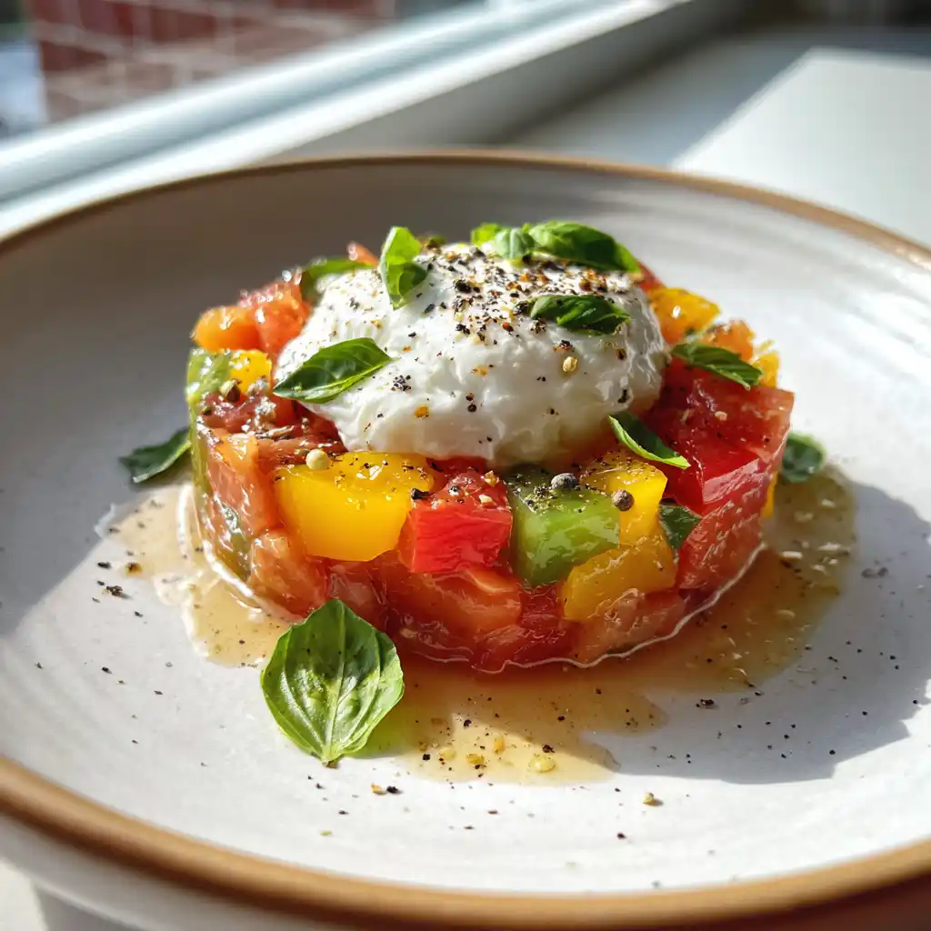 Tartare de Tomates Anciennes et Burrata