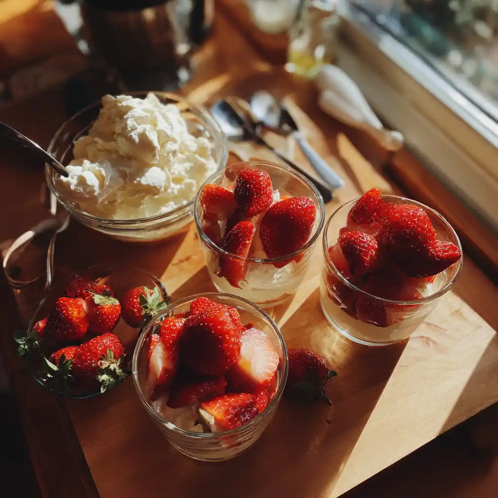 Verrines fraises chantilly  