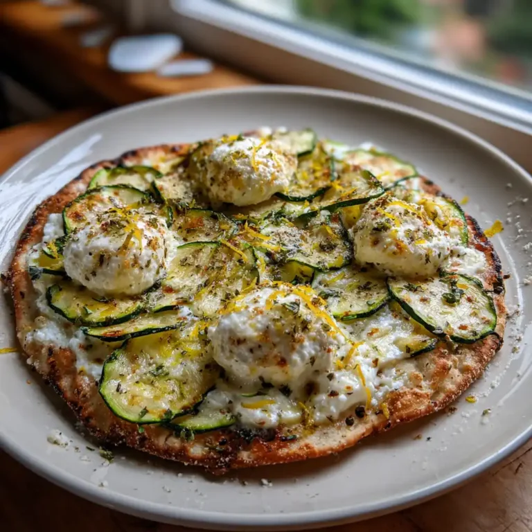 Pizza healthy courgettes ricotta et citron avec sa garniture légère et fraîche