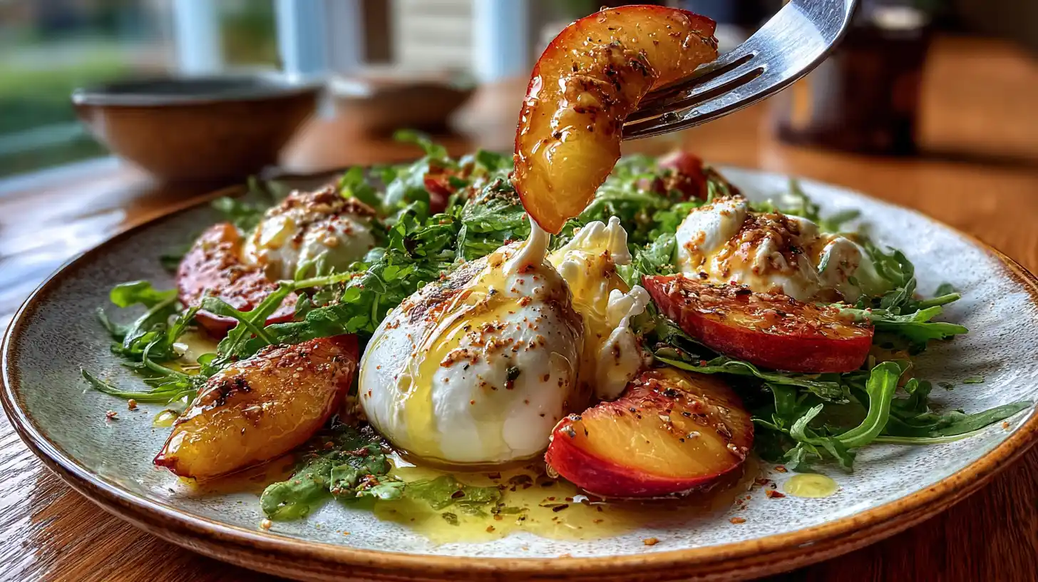 Salade nectarine burrata et roquette : la salade d’été italienne élégante
