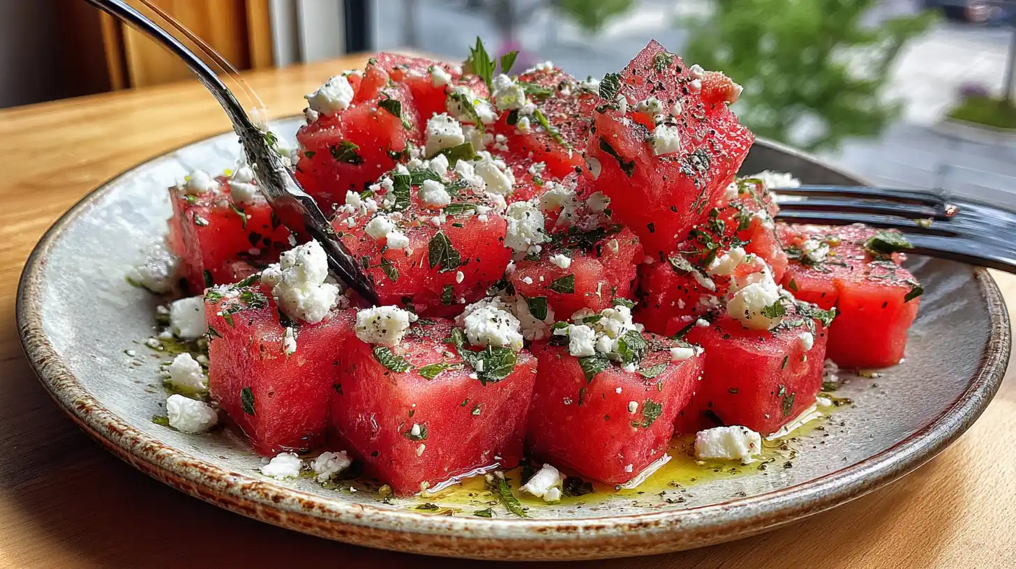 Salade pastèque feta menthe et basilic : la recette d’été qui rafraîchit tout