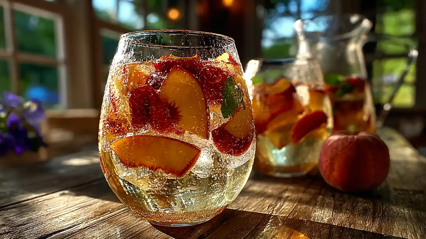 Sangria blanche aux pêches : le cocktail d’été espagnol frais et fruité