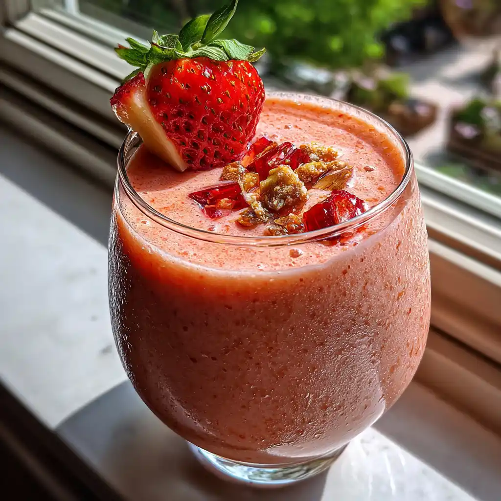 Smoothie rhubarbe fraise gingembre : la potion rose du printemps