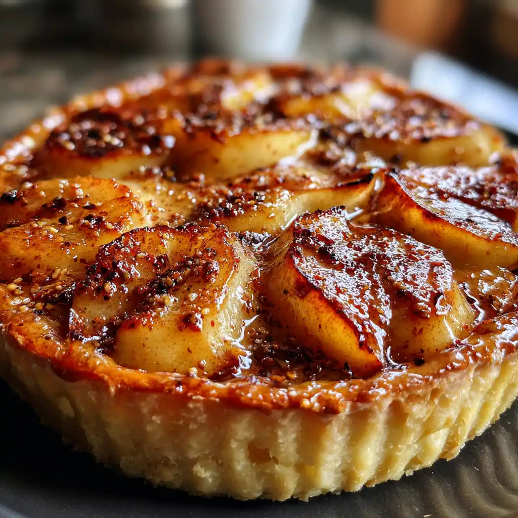 Gros plan sur la texture fondante de la tarte