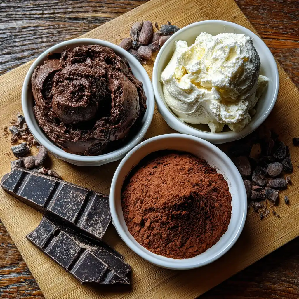 ingrédients truffes chocolat 3 ingrédients disposés à plat